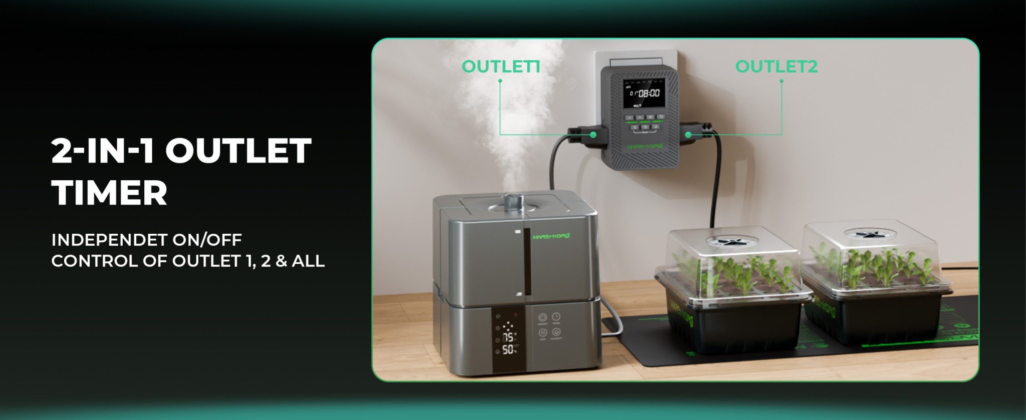 iTime 2-in-1 Smart Timer – Mars Hydro Double prise