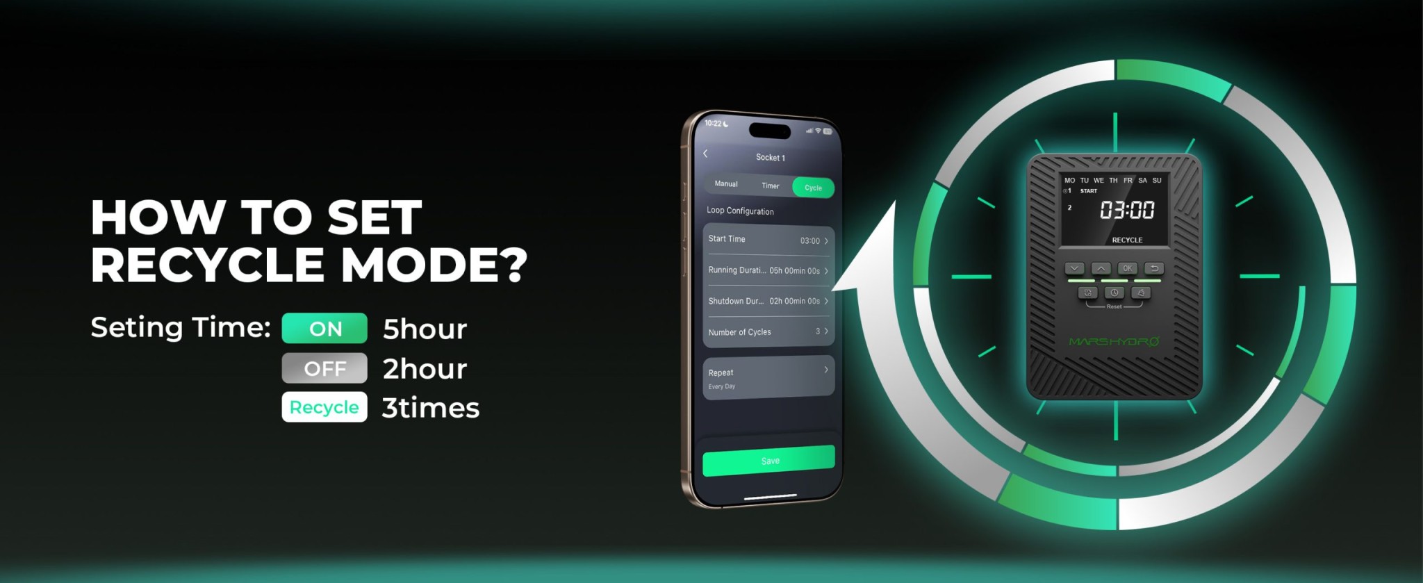 iTime 2-in-1 Smart Timer – Mars Hydro Double prise