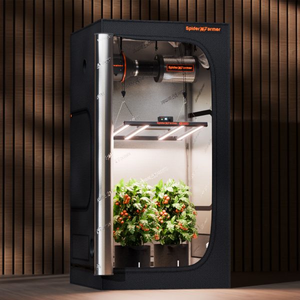 Kit Complet Spider Farmer G3000 300W - Tente de Culture 90x90x180cm - LED Spectre complet avec contrôle WiFi et Bluetooth - ventilateur ∅15cm - kit ventilation ∅100mm SPEED Controller SERIES