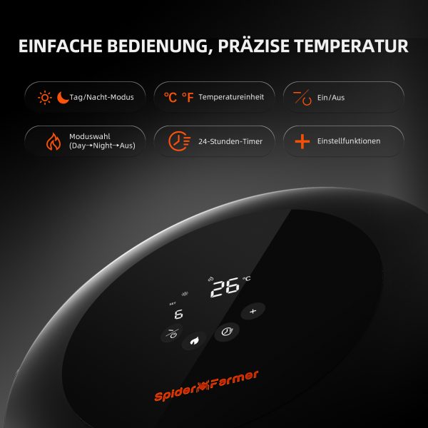Chauffage de tente de culture intelligent PTC 540W Spider Farmer