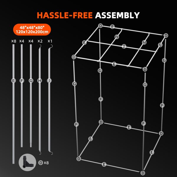 Tente de Culture Intérieure 120x120x200cm Spider Farmer - Box de culture hautement réfléchissante 1680D étanche à la lumière pour une croissance optimale des plantes