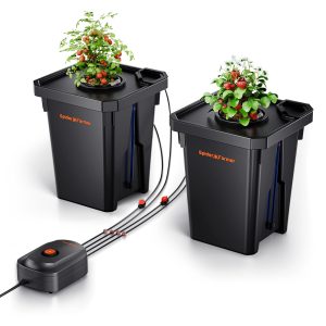 Système hydroponique DWC 2 sceaux de 7 gallons (≃ 26L) Spider Farmer avec kit goutte à goutte supérieur pour Culture en eau profonde