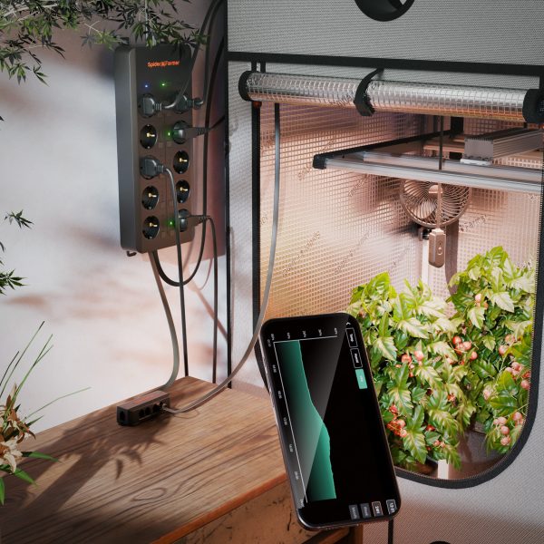 GGS AC10 Spider Farmer - Multiprise avec 10 connexions pour le contrôle climatique dans la tente de culture – avec mesure de la température