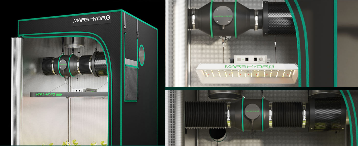 Kit Extracteur d'air / Filtre (Ø100mm) Contrôleur Thermostatique Mars Hydro