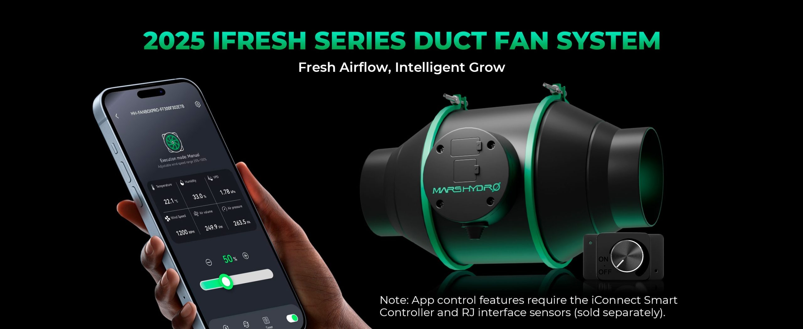 Kit Extracteur d'air iFresh / Filtre Contrôleur Intelligent Mars Hydro