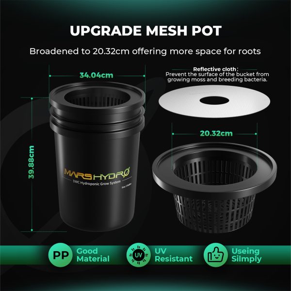 Kit Complet DWC 2 sceaux 5gallons (±19L) Mars Hydro