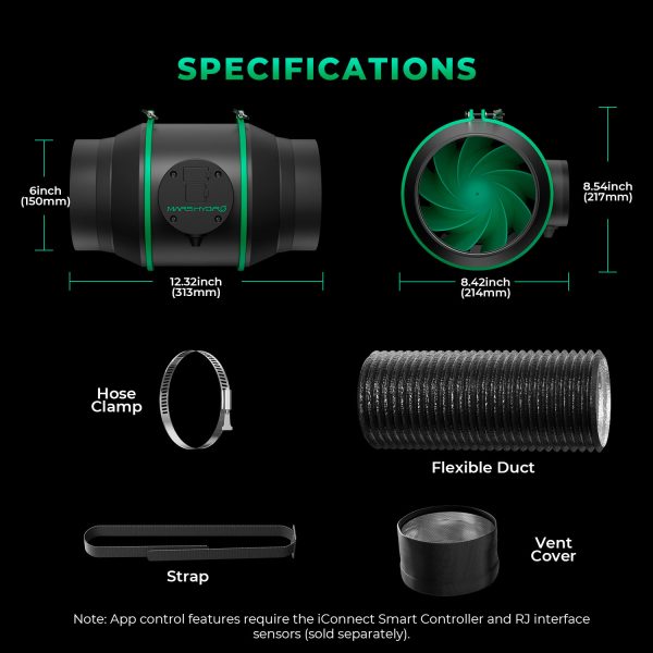 Kit Extracteur d'air iFresh / Filtre Contrôleur Intelligent Mars Hydro