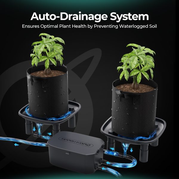 Pack de 3 Plateaux de drainage - Auto-Drainage System - Pompe à eau - Sacs de culture - Pour tentes de culture, jardin, 3 plantes - Mars Hydro