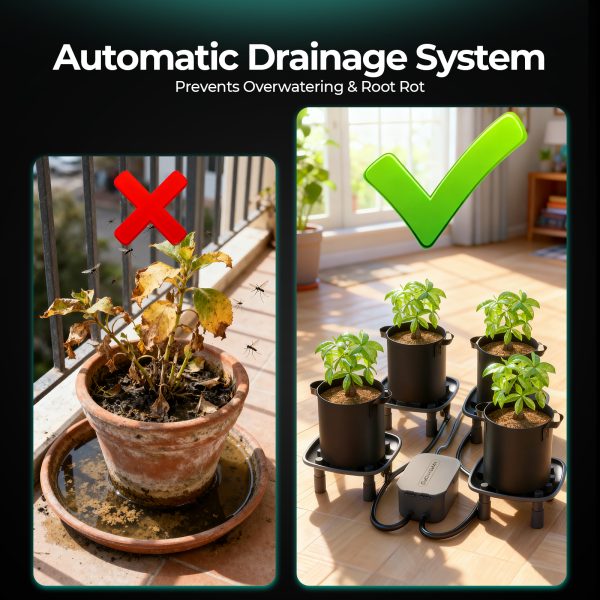 Pack de 3 Plateaux de drainage - Auto-Drainage System - Pompe à eau - Sacs de culture - Pour tentes de culture, jardin, 3 plantes - Mars Hydro