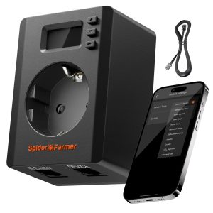 S-Station Spider Farmer - Prise intelligente Wi-Fi et Bluetooth 3680W 16A pour la culture en intérieur