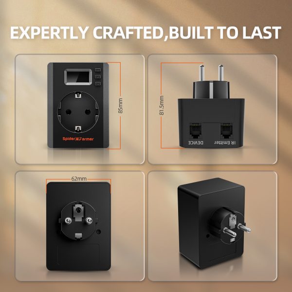 S-Station Spider Farmer - Prise intelligente Wi-Fi et Bluetooth 3680W 16A pour la culture en intérieur