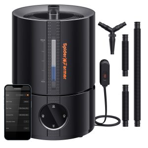 Humidificateur intelligent à vapeur froide de 5L avec capteur de température et d'humidité Smart APP Control Tuyau de ciblage extensible pour plantes Salle de tente de culture intérieure Spider Farmer