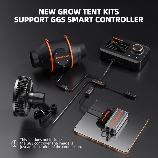 Kit Complet Spider Farmer SF1000 100W - Tente de Culture 70x70x160cm - LED Samsung 301H EVO Spectre complet - ventilateur ∅15cm - kit ventilation ∅100mm SPEED Controller SERIES