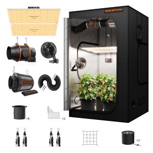 Kit Complet Spider Farmer SF4000 450W - Tente de Culture 120x120x200cm - LED Samsung 301H EVO Spectre complet - ventilateur ∅15cm - kit ventilation ∅150mm SPEED Controller SERIES