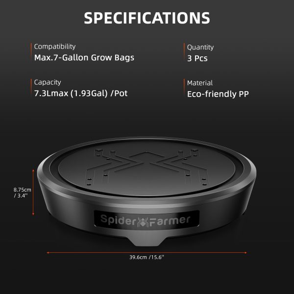 Lot de 3 kits de système d'arrosage automatique silencieux alimentés par gravité Spider Farmer – sans pompe