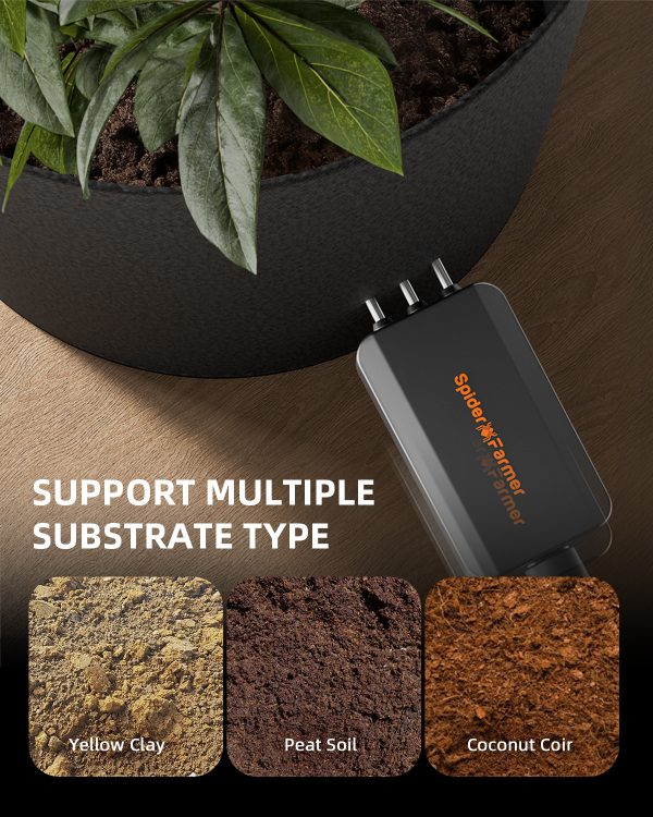 GGS Smart 3-en-1 Soil Sensor Pro Spider Farmer - Contrôle précis de l'irrigation goutte à goutte
