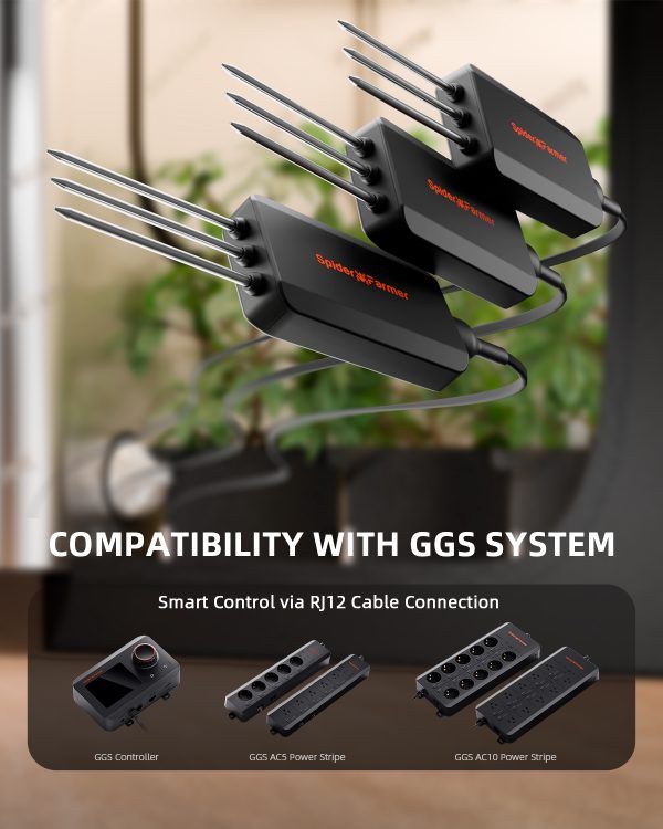GGS Smart 3-en-1 Soil Sensor Pro Spider Farmer - Contrôle précis de l'irrigation goutte à goutte