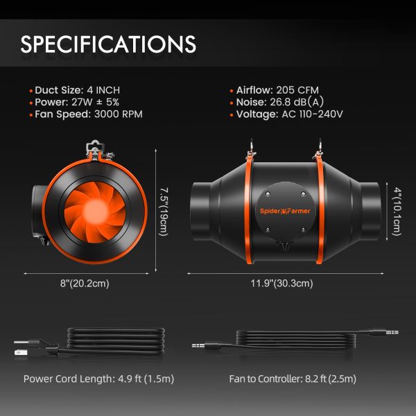 Kit Complet Spider Farmer SF1000 100W - Tente de Culture 70x70x160cm - LED Samsung 301H EVO Spectre complet - ventilateur ∅15cm - kit ventilation ∅100mm GGS Controller SERIES