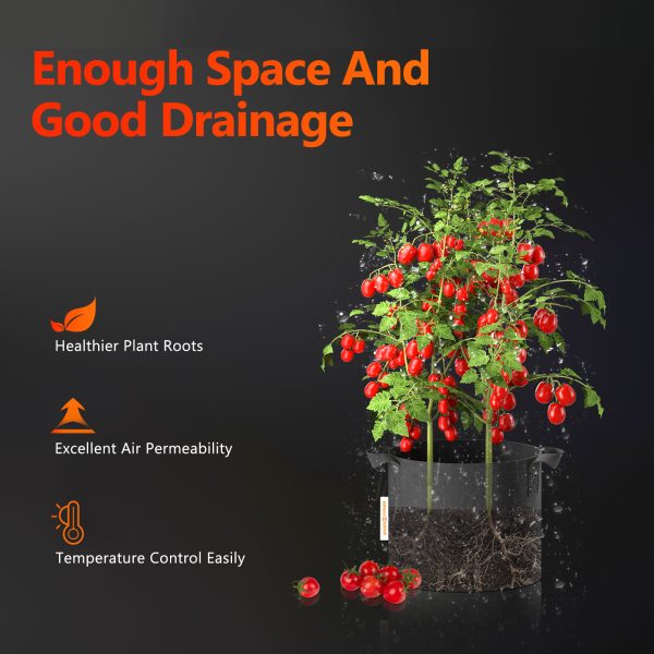 Lot de 5 sacs de culture en tissu de 40L – pots de plantes respirants et réutilisables Spider Farmer
