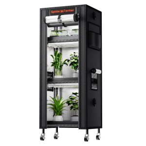 Étagère de culture 4 niveaux 40x30x120cm Spider Farmer - éclairage horticole LED 54W - Tente 1680D - Idéal pour germination et bouturage