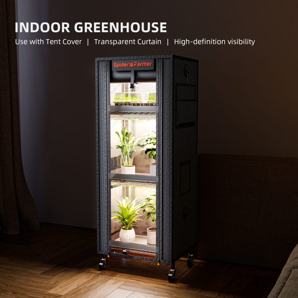 Étagère de culture 4 niveaux 40x30x120cm Spider Farmer - éclairage horticole LED 54W - Tente 1680D - Idéal pour germination et bouturage