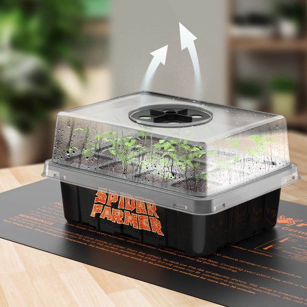 Lot de 4 plateaux de démarrage de graines avec dôme – kit de germination pour semis, herbes, légumes et champignons