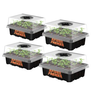 Lot de 4 plateaux de démarrage de graines avec dôme – kit de germination pour semis