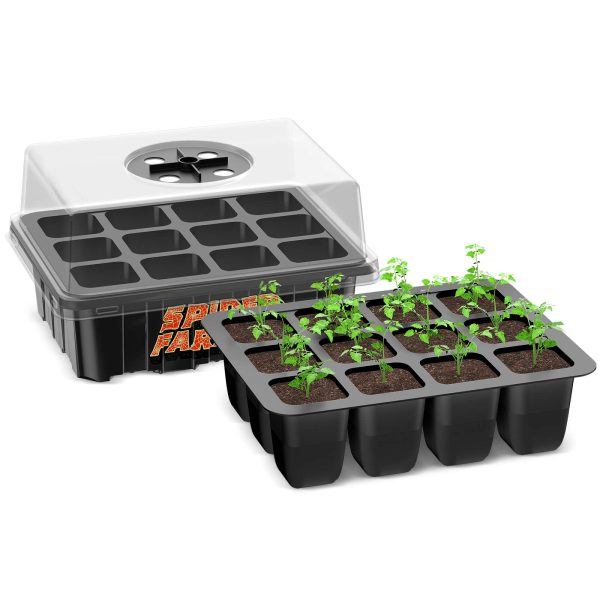 Lot de 4 plateaux de démarrage de graines avec dôme – kit de germination pour semis, herbes, légumes et champignons