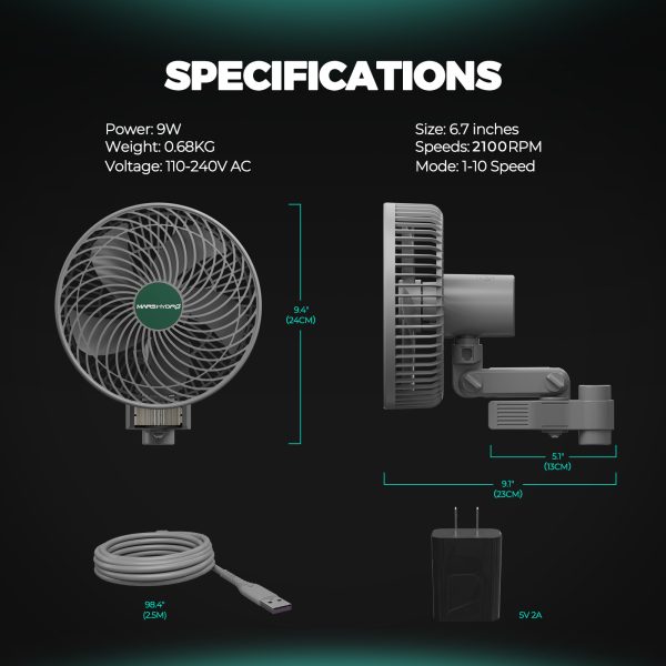 Ventilateur à Pince Ø15cm Mars Hydro