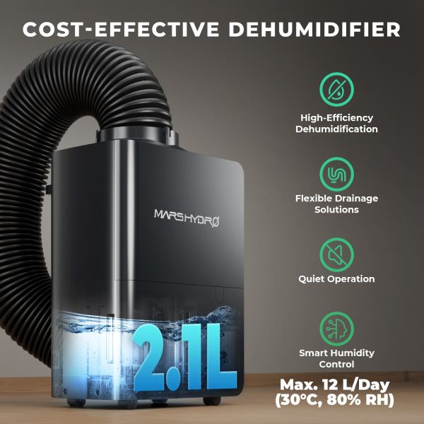 Déshumidificateur 12 L/jour - Mars Hydro - Pour tentes de culture intérieures | Smart RJ12 Control | Compatible avec le système iControl