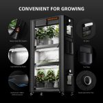 Étagère de culture 4 niveaux 70x35x150cm Spider Farmer - éclairage horticole LED 108W - Tente 1680D - Idéal pour germination et bouturage