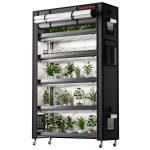 Étagère de culture 6 niveaux 110x40x180cm Spider Farmer - éclairage horticole LED 220W - Tente 1680D - Idéal pour germination et bouturage