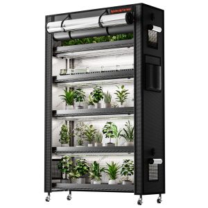 Étagère de culture 6 niveaux 110x40x180cm Spider Farmer - éclairage horticole LED 220W - Tente 1680D - Idéal pour germination et bouturage