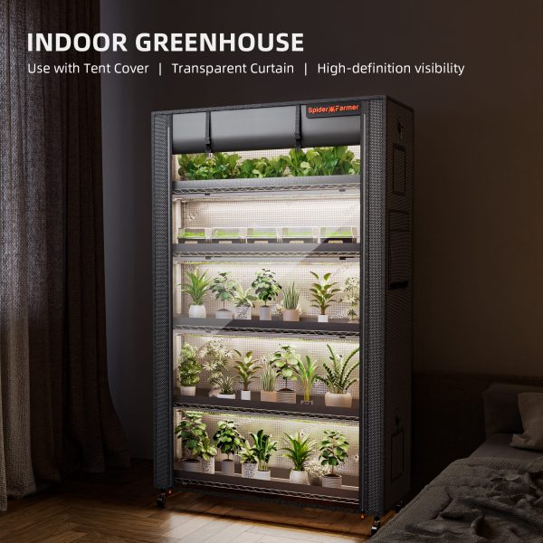 Étagère de culture 6 niveaux 110x40x180cm Spider Farmer - éclairage horticole LED 220W - Tente 1680D - Idéal pour germination et bouturage