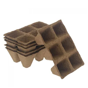Plaques de 6 Pots carrés en fibre de coco 5cm - Lot de 6 (36 pots) - Romberg