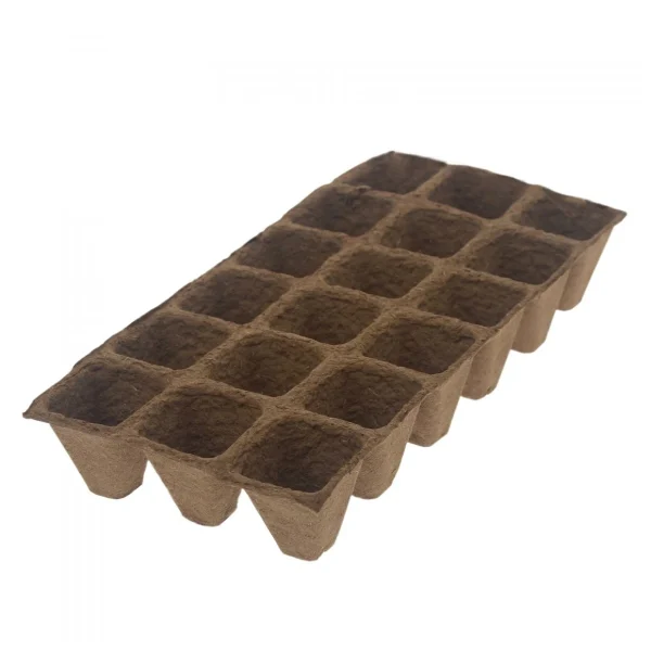 8 Plaques de 18 Pots carrés en fibre de coco 5cm (144 pots) - Romberg