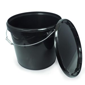 Seau noir opaque de 25L avec couvercle - Nutriculture