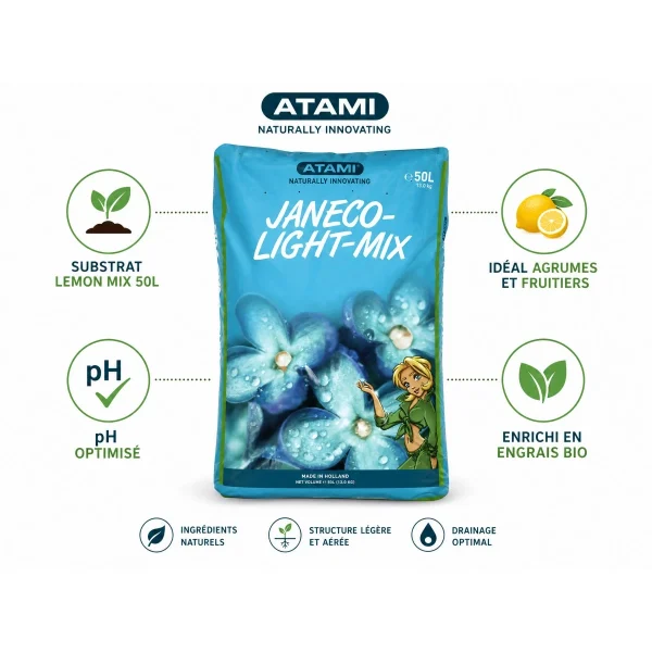 Janeco-Light-mix 50L - Terreau avec perlite - ATAMI