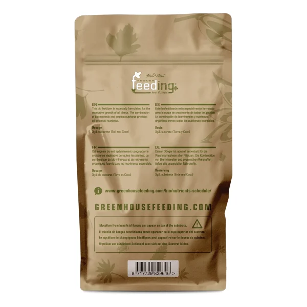 BioGrow Powder Feeding 125g - Engrais de croissance biologiques - Green House Feeding