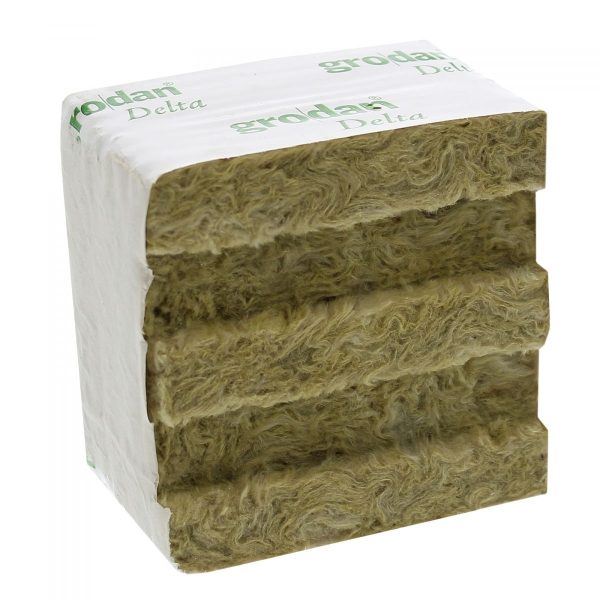 Cubes de laine de roche - 100x100x65mm - 27/35 - Carton de 216 pièces - Grodan DELTA