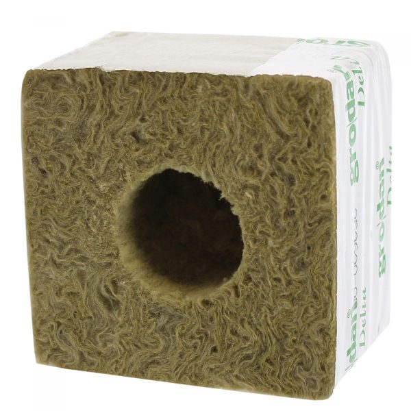 Cubes de laine de roche - 100x100x65mm - 40/40 - Carton de 216 pièces - Grodan DELTA
