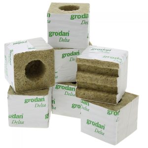 Cubes de laine de roche - 75x75x65mm - 40/40 - Carton de 384 pièces - Grodan DELTA
