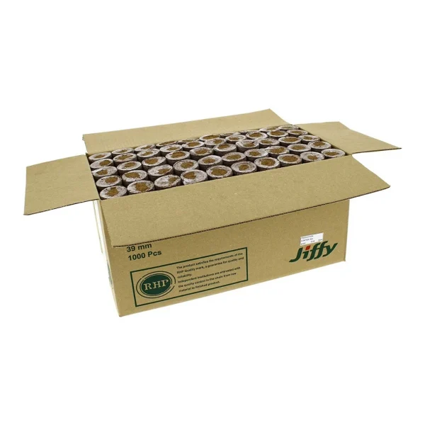 Pastilles de germination en tourbe et coco - 39x40mm - Carton de 1000 pièces - Jiffy