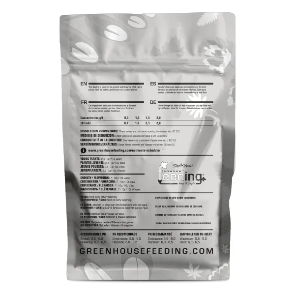 5kg - Engrais de croissance et de floraison sec  - Green House Feeding